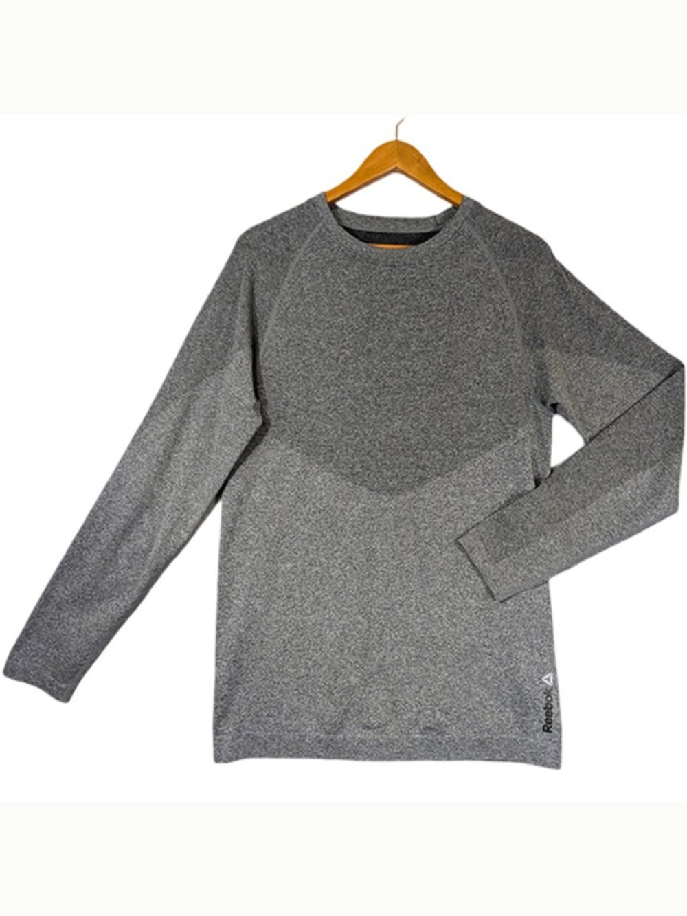 Reebok Speedwick Activewear Top Mens Medium Stretch Long Sleeve Gray Seamless